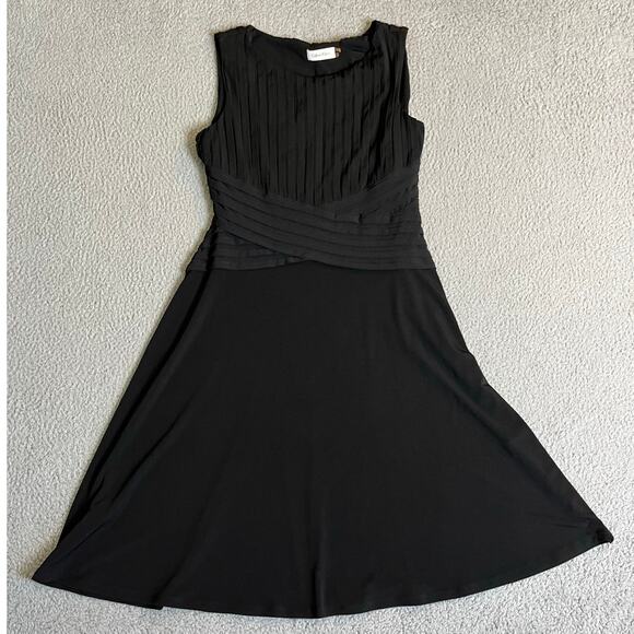 Calvin Klein Mini Dress 8 Medium Fit Flare Sleeveless Career Classic Modern Chic - Picture 14 of 14